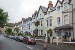 Wales - Llandudno - Häuserzeile mit Palmen